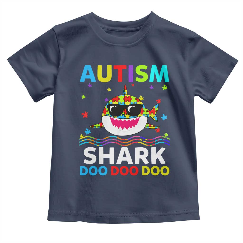 Funny Autism Shark Toddler T Shirt Puzzle Piece Autistic Mom Dad Sped Teacher