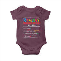 Autistic Son Autism Awareness Mom Dad Parents Baby Onesie
