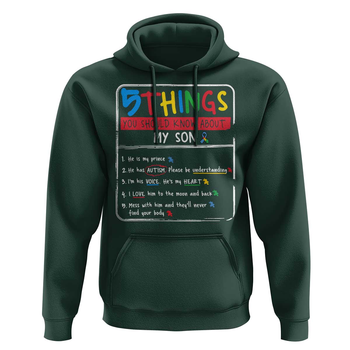 Autistic Son Autism Awareness Mom Dad Parents Hoodie