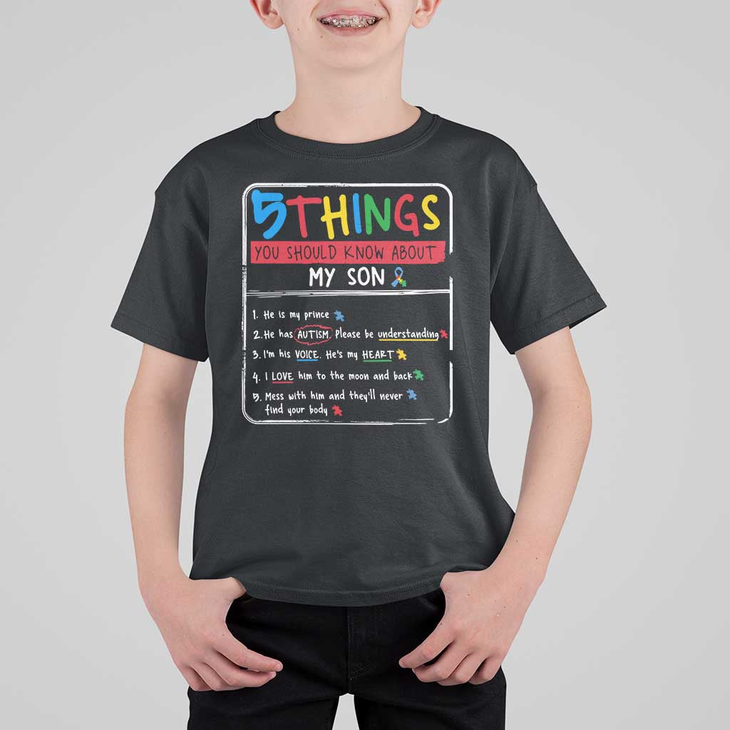 Autistic Son Autism Awareness Mom Dad Parents T Shirt For Kid