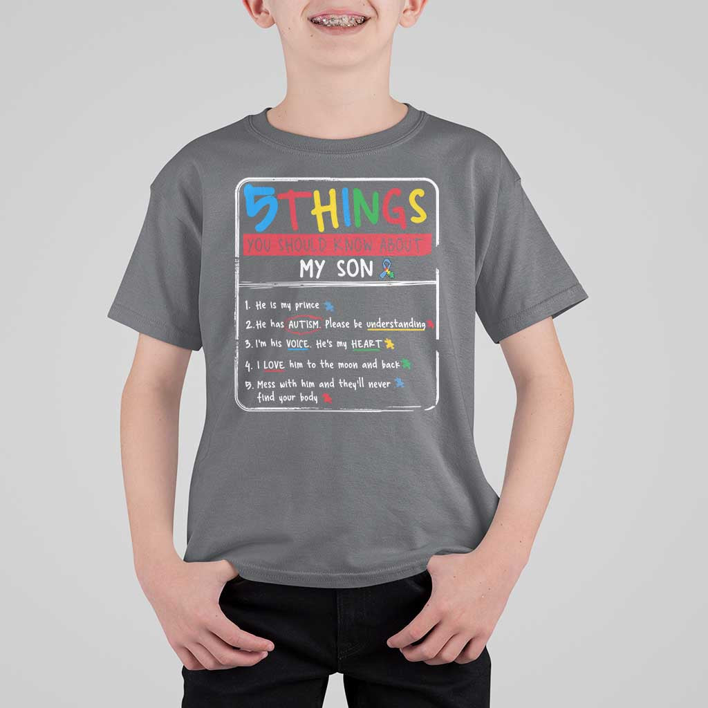 Autistic Son Autism Awareness Mom Dad Parents T Shirt For Kid