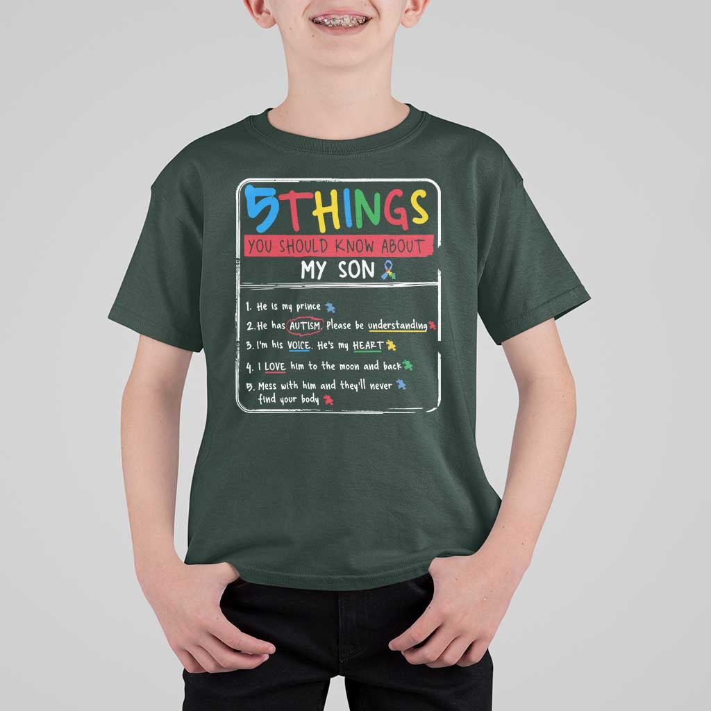 Autistic Son Autism Awareness Mom Dad Parents T Shirt For Kid