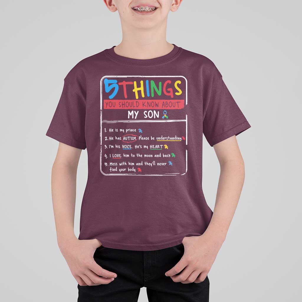Autistic Son Autism Awareness Mom Dad Parents T Shirt For Kid