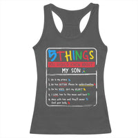 Autistic Son Autism Awareness Mom Dad Parents Racerback Tank Top