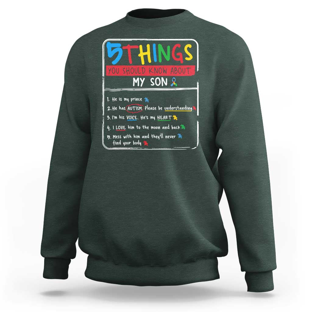 Autistic Son Autism Awareness Mom Dad Parents Sweatshirt