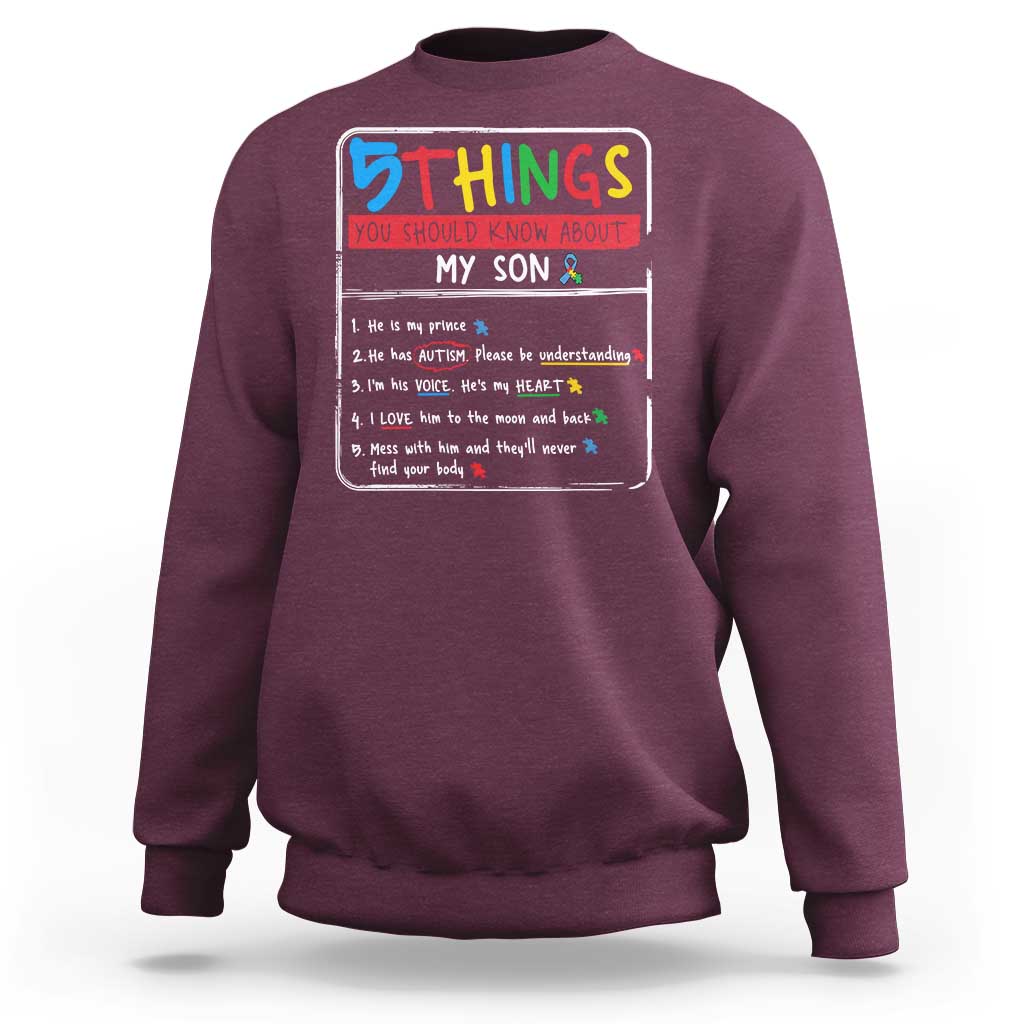 Autistic Son Autism Awareness Mom Dad Parents Sweatshirt
