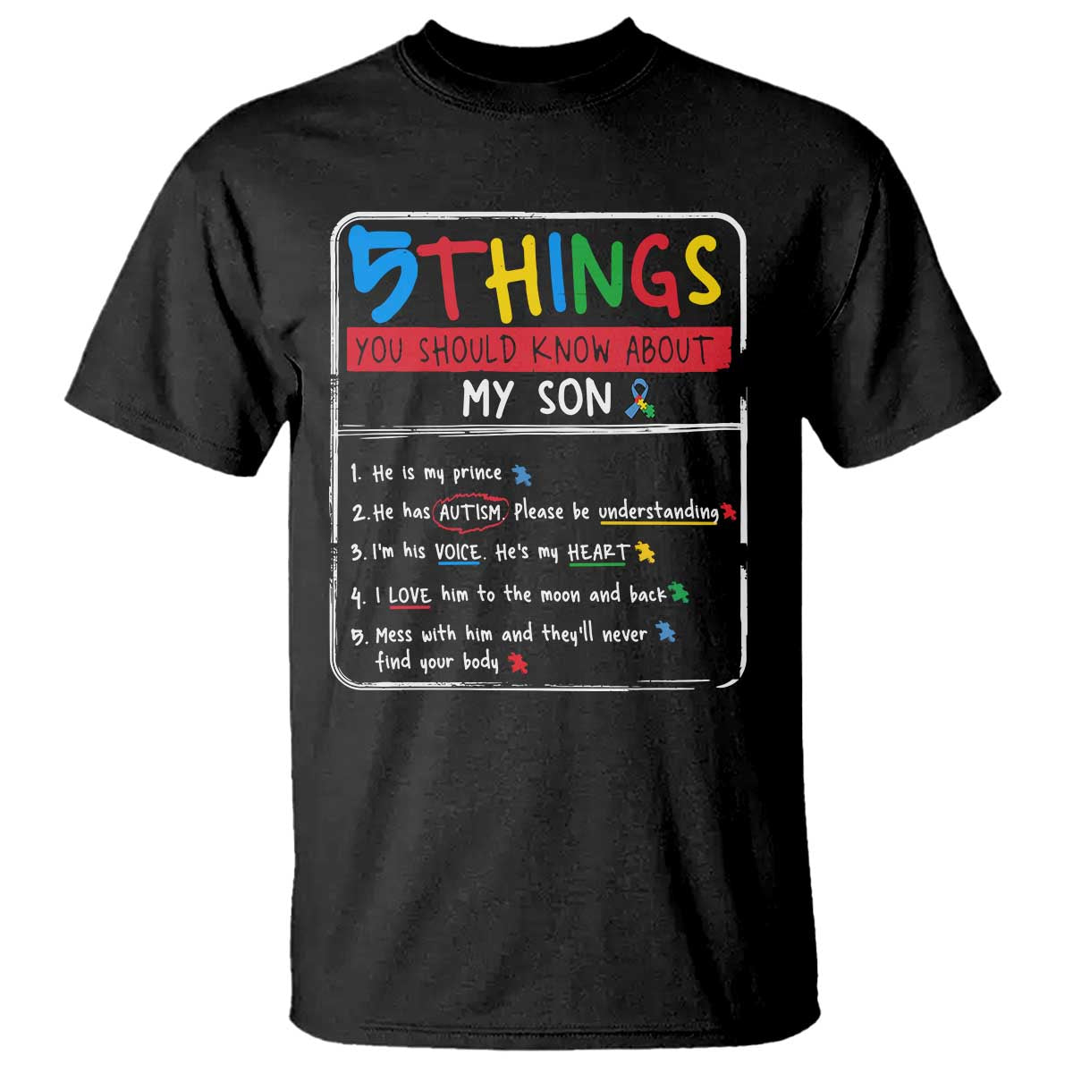 Autistic Son Autism Awareness Mom Dad Parents T Shirt