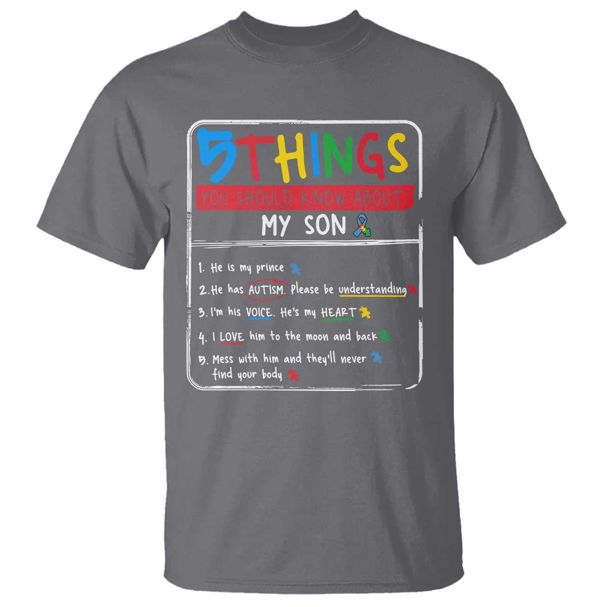 Autistic Son Autism Awareness Mom Dad Parents T Shirt