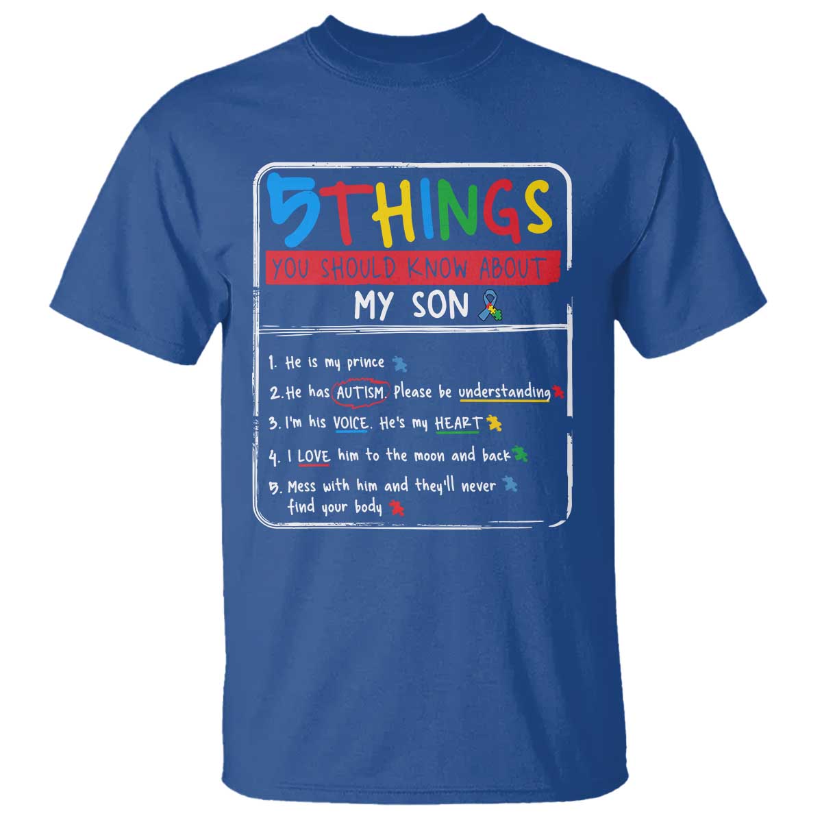 Autistic Son Autism Awareness Mom Dad Parents T Shirt