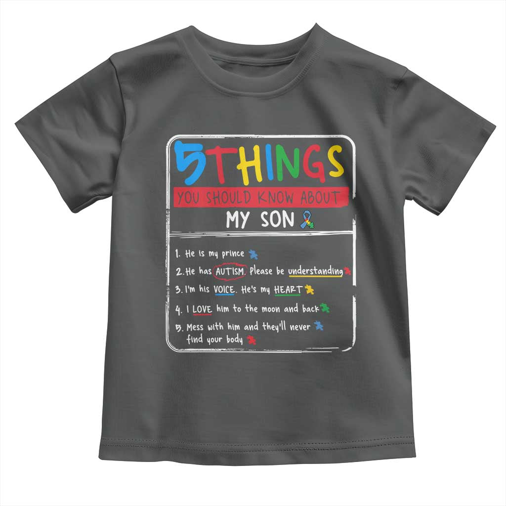 Autistic Son Autism Awareness Mom Dad Parents Toddler T Shirt