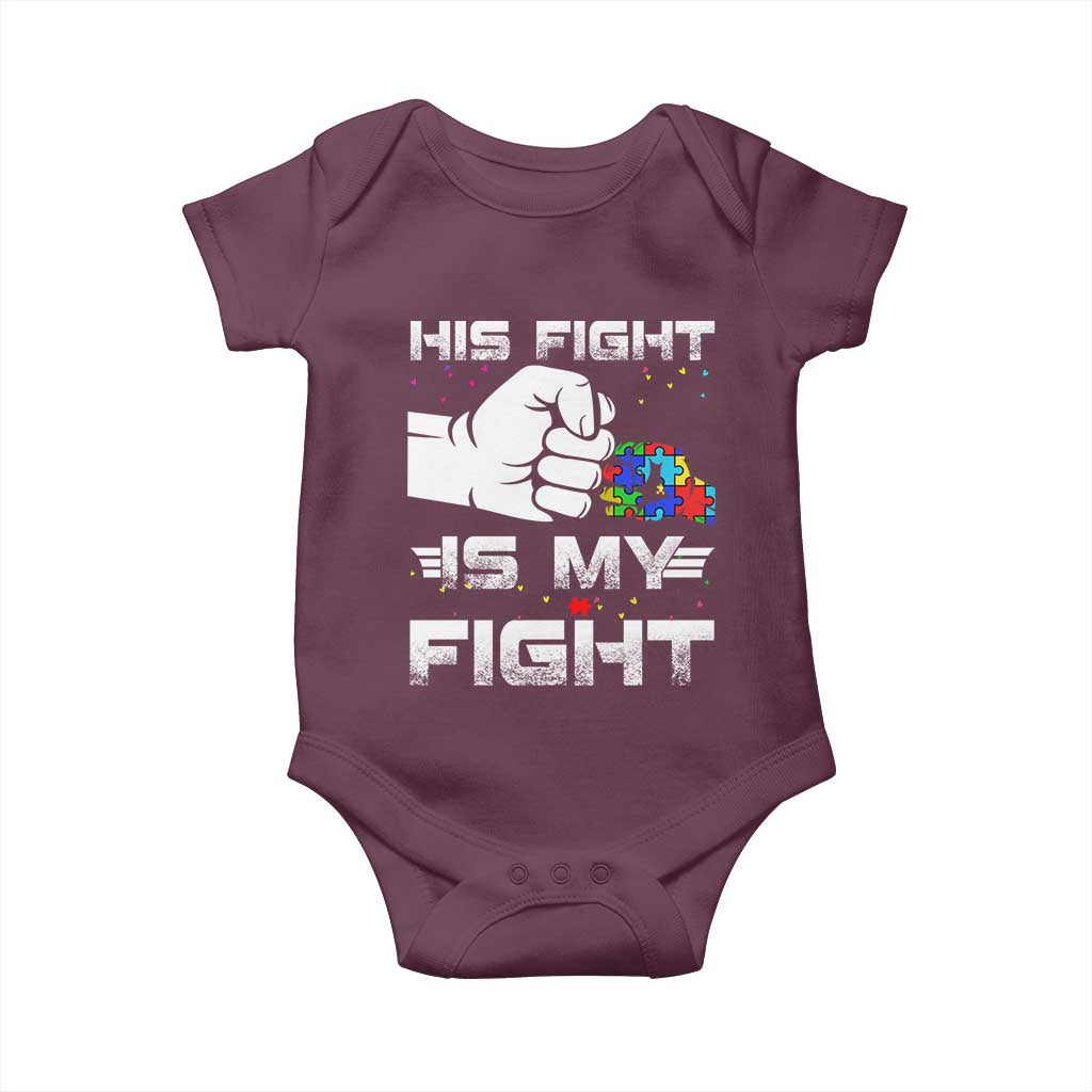 Autism Awareness Mom Dad Parents Autistic Kids Baby Onesie His Fight Is My Fight Month Support