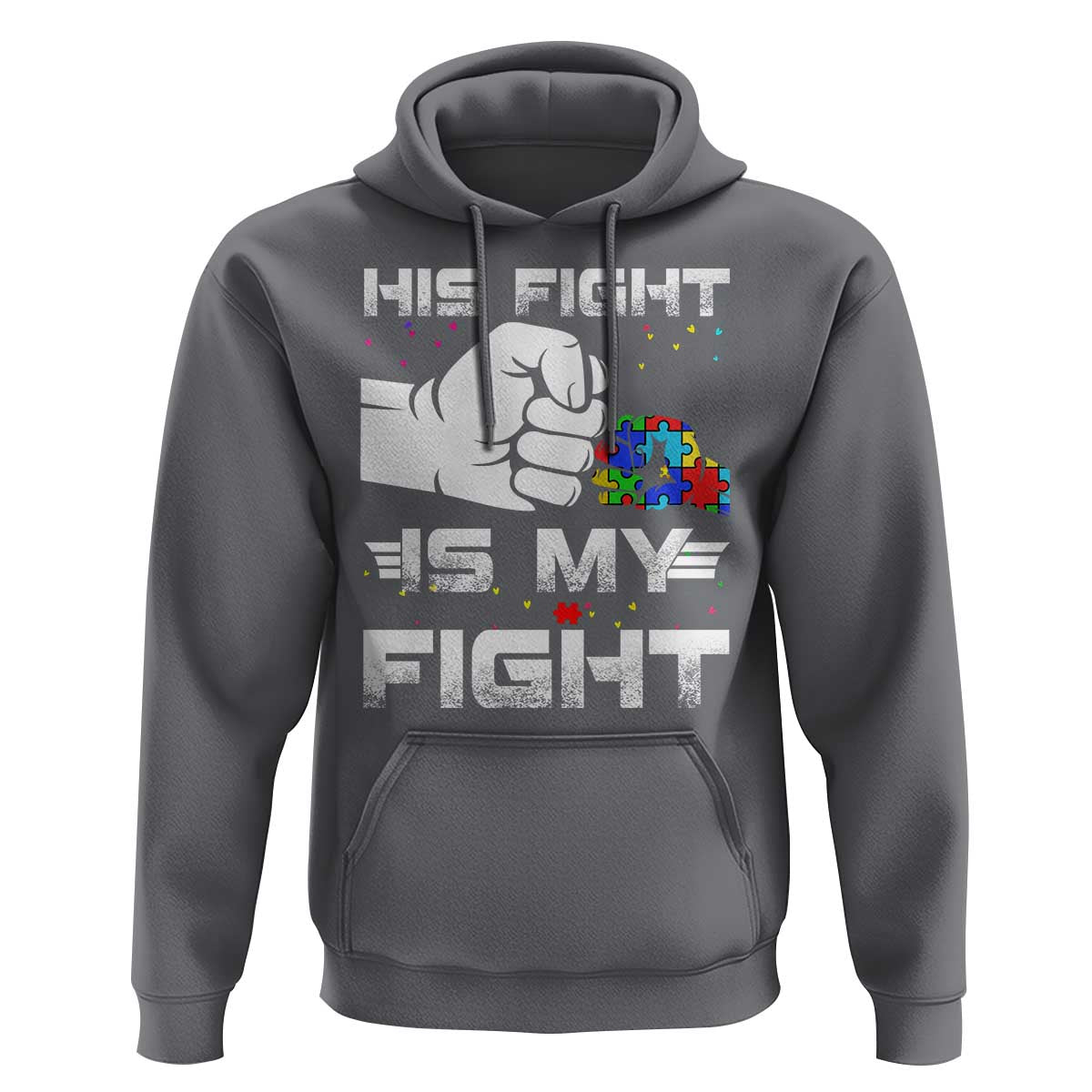Autism Awareness Mom Dad Parents Autistic Kids Hoodie His Fight Is My Fight Month Support