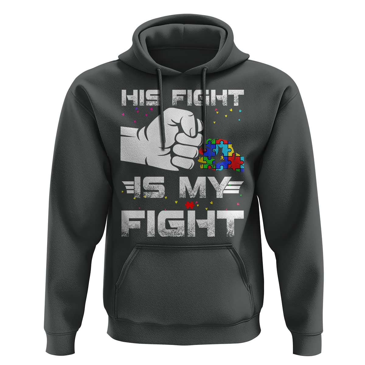 Autism Awareness Mom Dad Parents Autistic Kids Hoodie His Fight Is My Fight Month Support