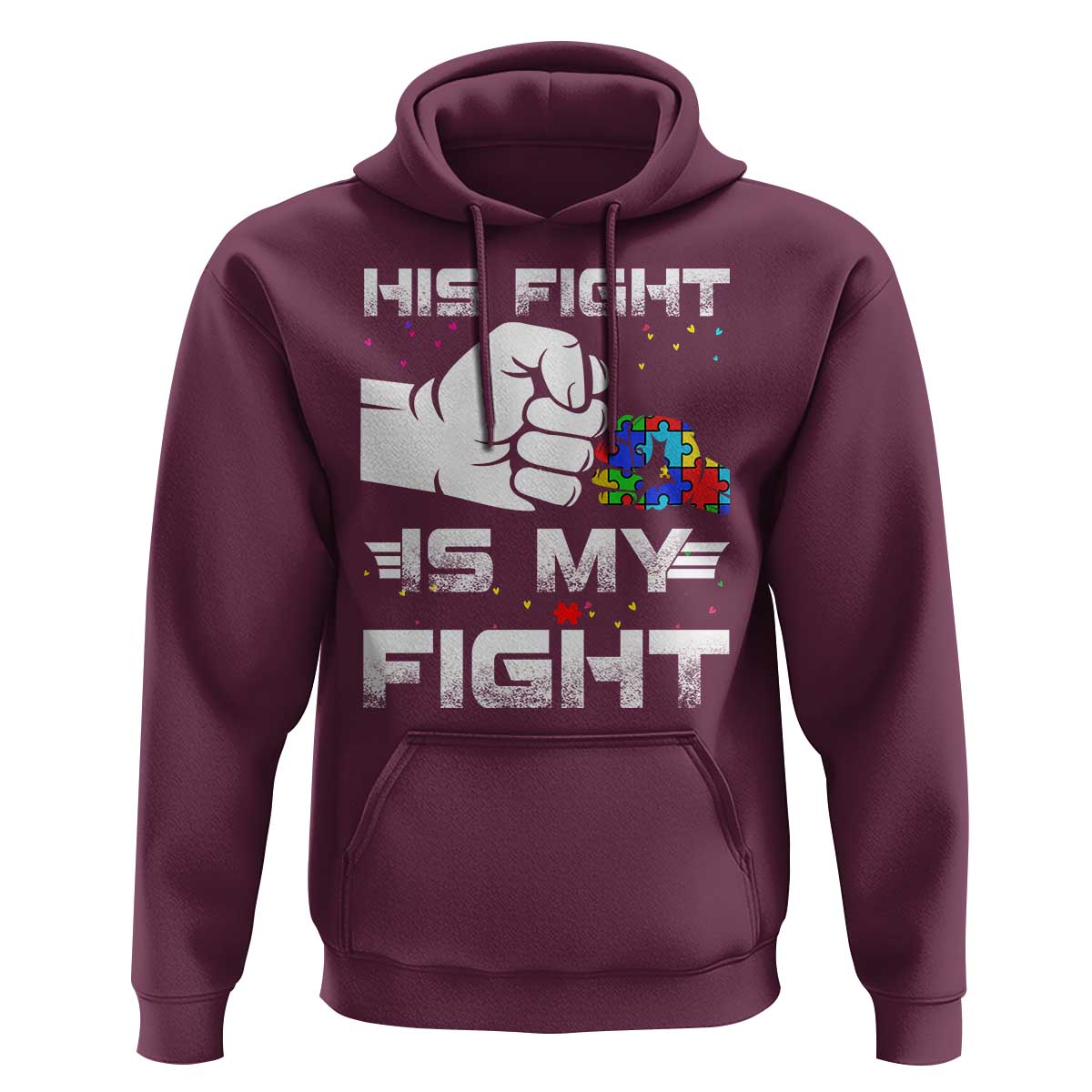 Autism Awareness Mom Dad Parents Autistic Kids Hoodie His Fight Is My Fight Month Support