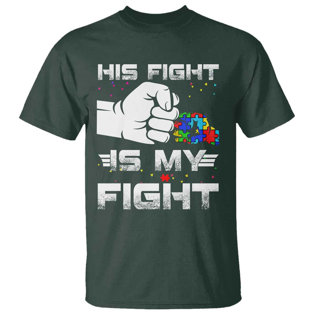 Autism Awareness Mom Dad Parents Autistic Kids T Shirt His Fight Is My Fight Month Support