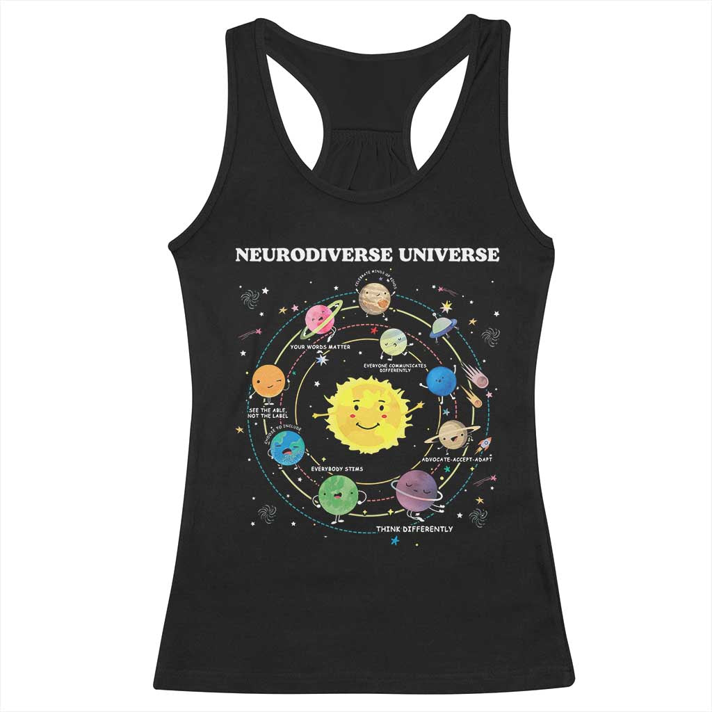 Autism Awareness Racerback Tank Top Neurodiverse Universe Sped Teacher