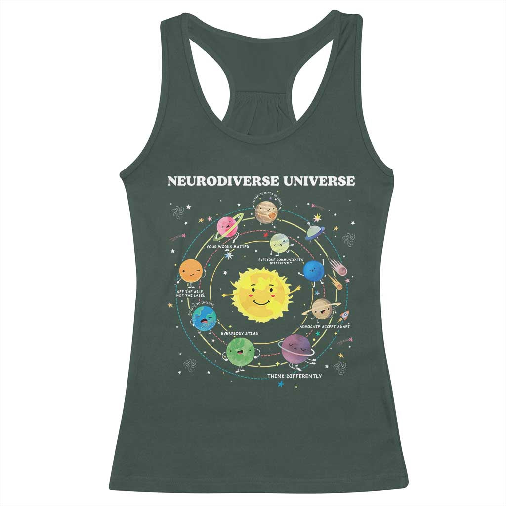 Autism Awareness Racerback Tank Top Neurodiverse Universe Sped Teacher