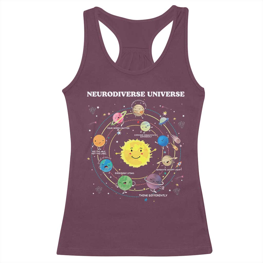 Autism Awareness Racerback Tank Top Neurodiverse Universe Sped Teacher