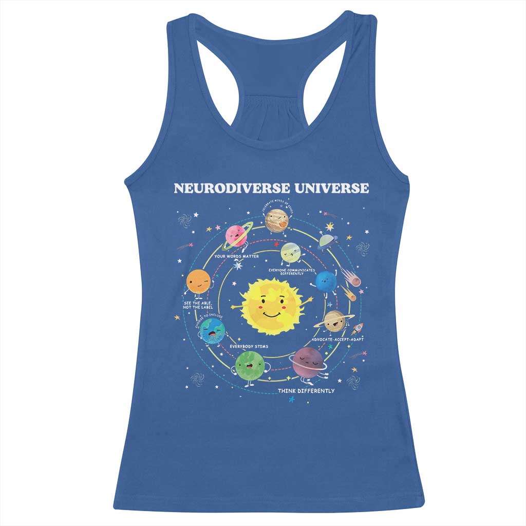 Autism Awareness Racerback Tank Top Neurodiverse Universe Sped Teacher