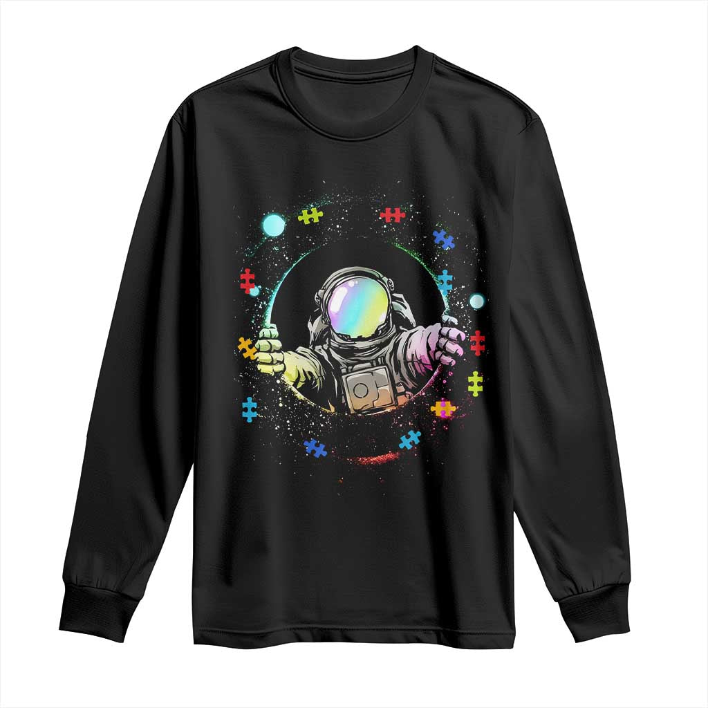 Astronaut Autism Awareness Long Sleeve Shirt Space Autistic Kids Sped Teacher