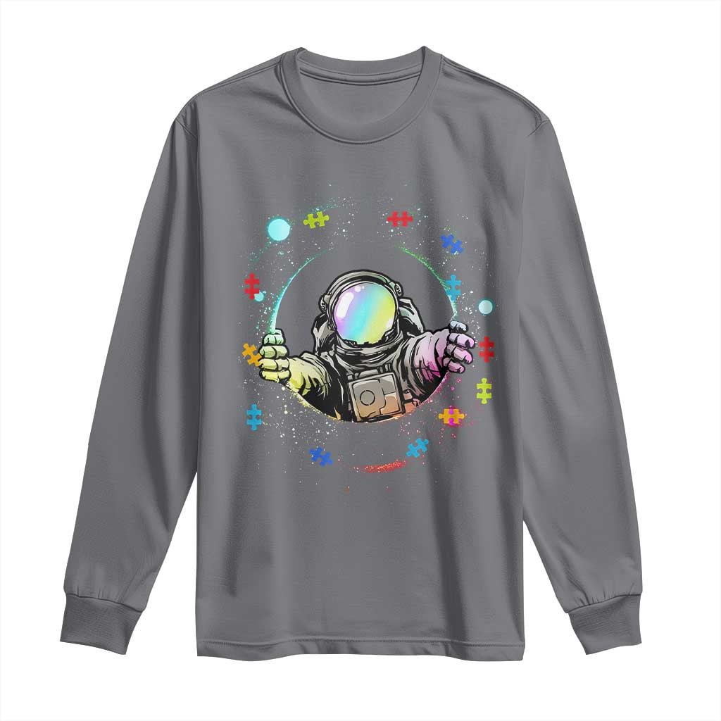 Astronaut Autism Awareness Long Sleeve Shirt Space Autistic Kids Sped Teacher