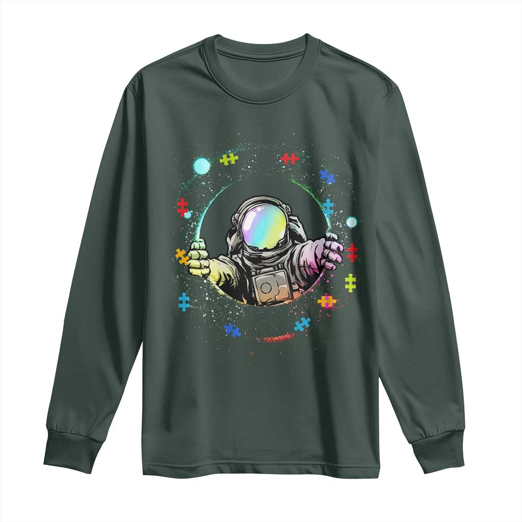 Astronaut Autism Awareness Long Sleeve Shirt Space Autistic Kids Sped Teacher