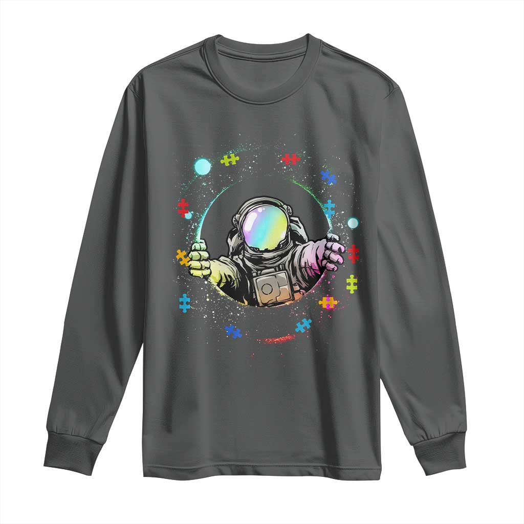 Astronaut Autism Awareness Long Sleeve Shirt Space Autistic Kids Sped Teacher