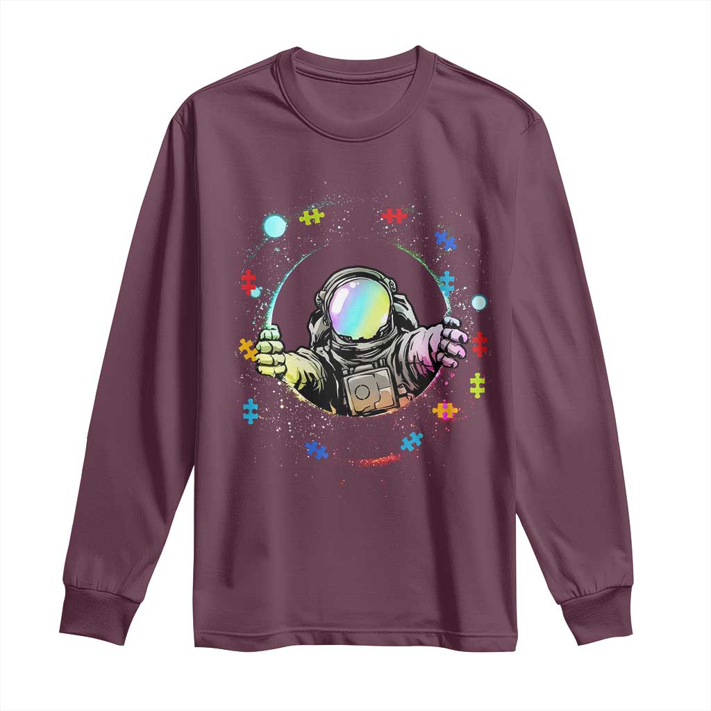 Astronaut Autism Awareness Long Sleeve Shirt Space Autistic Kids Sped Teacher