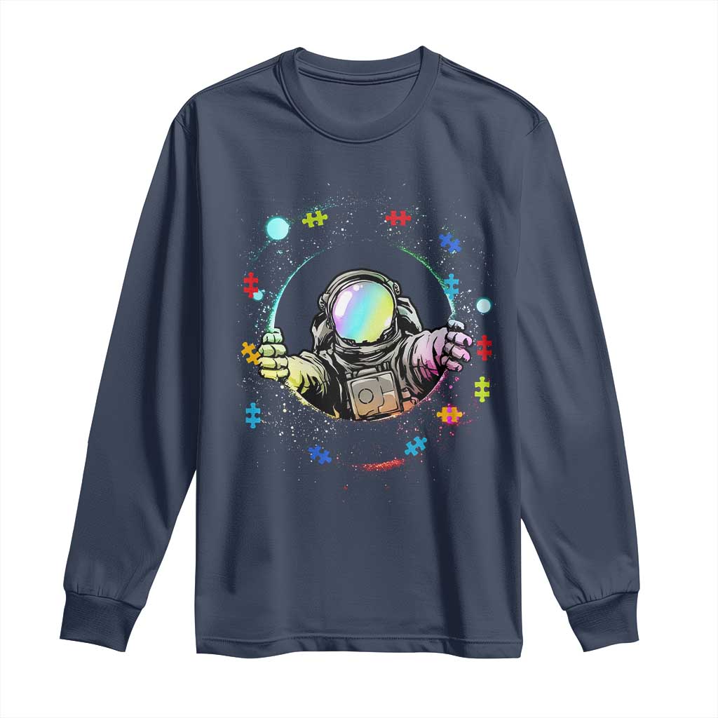 Astronaut Autism Awareness Long Sleeve Shirt Space Autistic Kids Sped Teacher