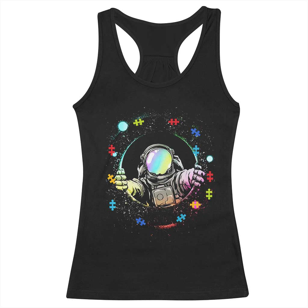 Astronaut Autism Awareness Racerback Tank Top Space Autistic Kids Sped Teacher