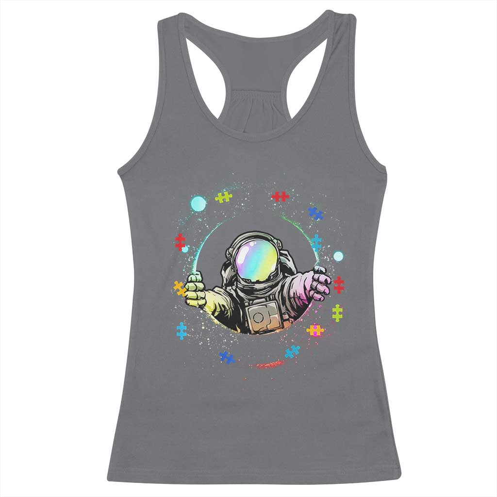 Astronaut Autism Awareness Racerback Tank Top Space Autistic Kids Sped Teacher