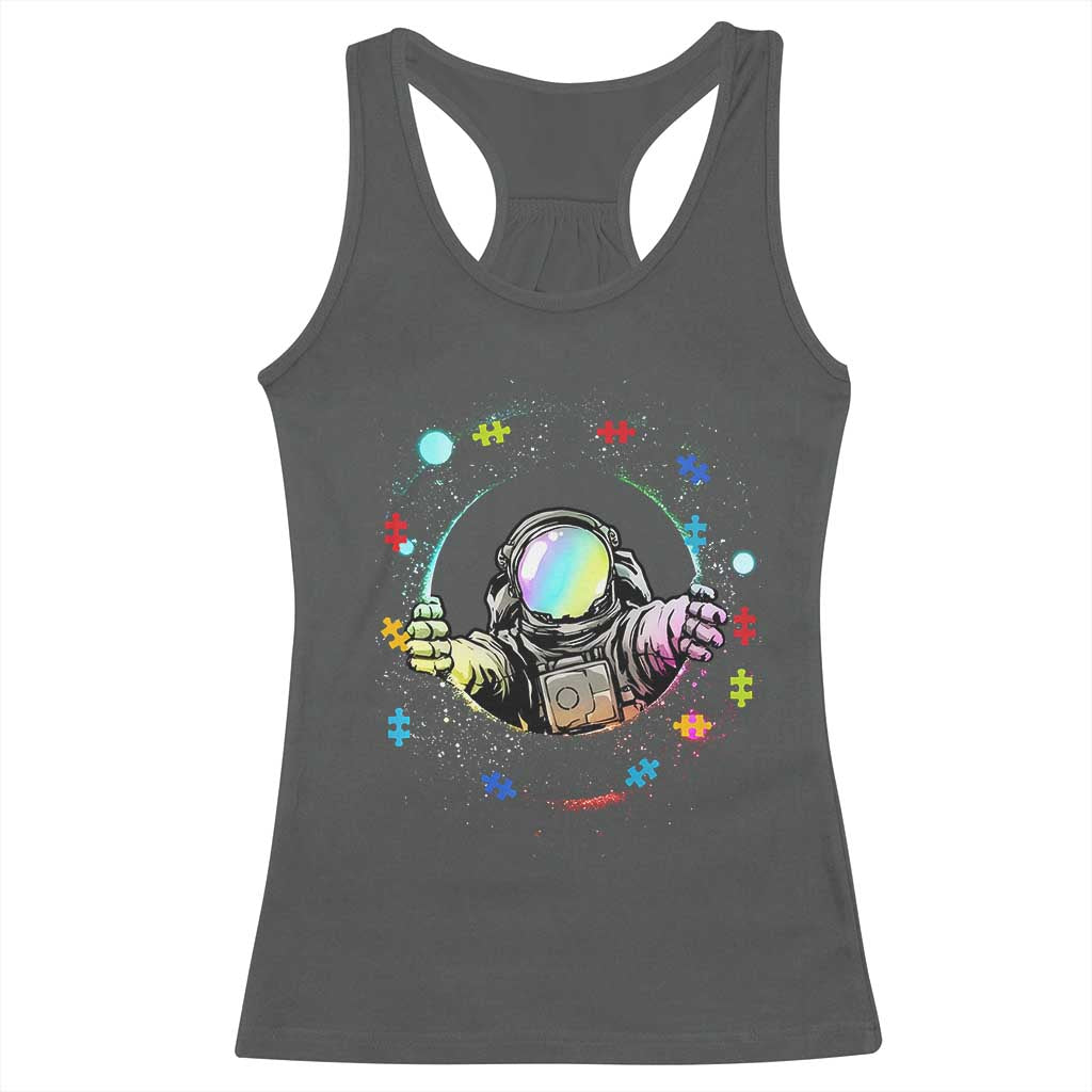 Astronaut Autism Awareness Racerback Tank Top Space Autistic Kids Sped Teacher