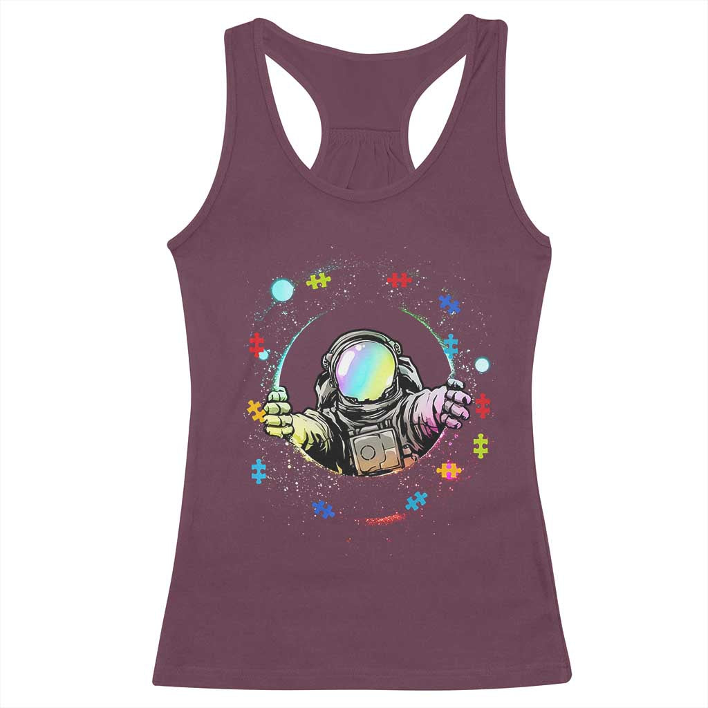 Astronaut Autism Awareness Racerback Tank Top Space Autistic Kids Sped Teacher