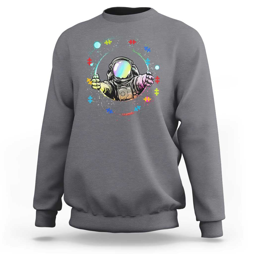 Astronaut Autism Awareness Sweatshirt Space Autistic Kids Sped Teacher