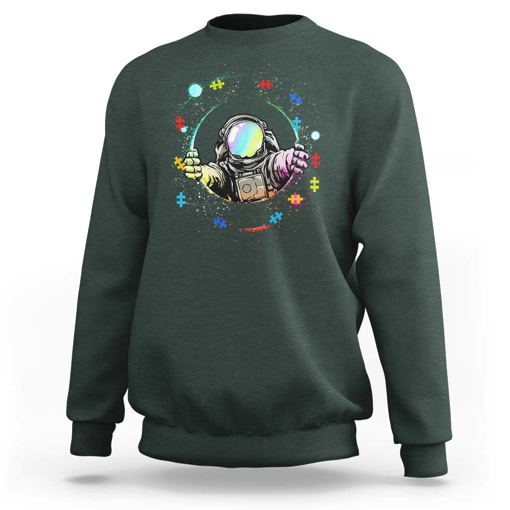 Astronaut Autism Awareness Sweatshirt Space Autistic Kids Sped Teacher