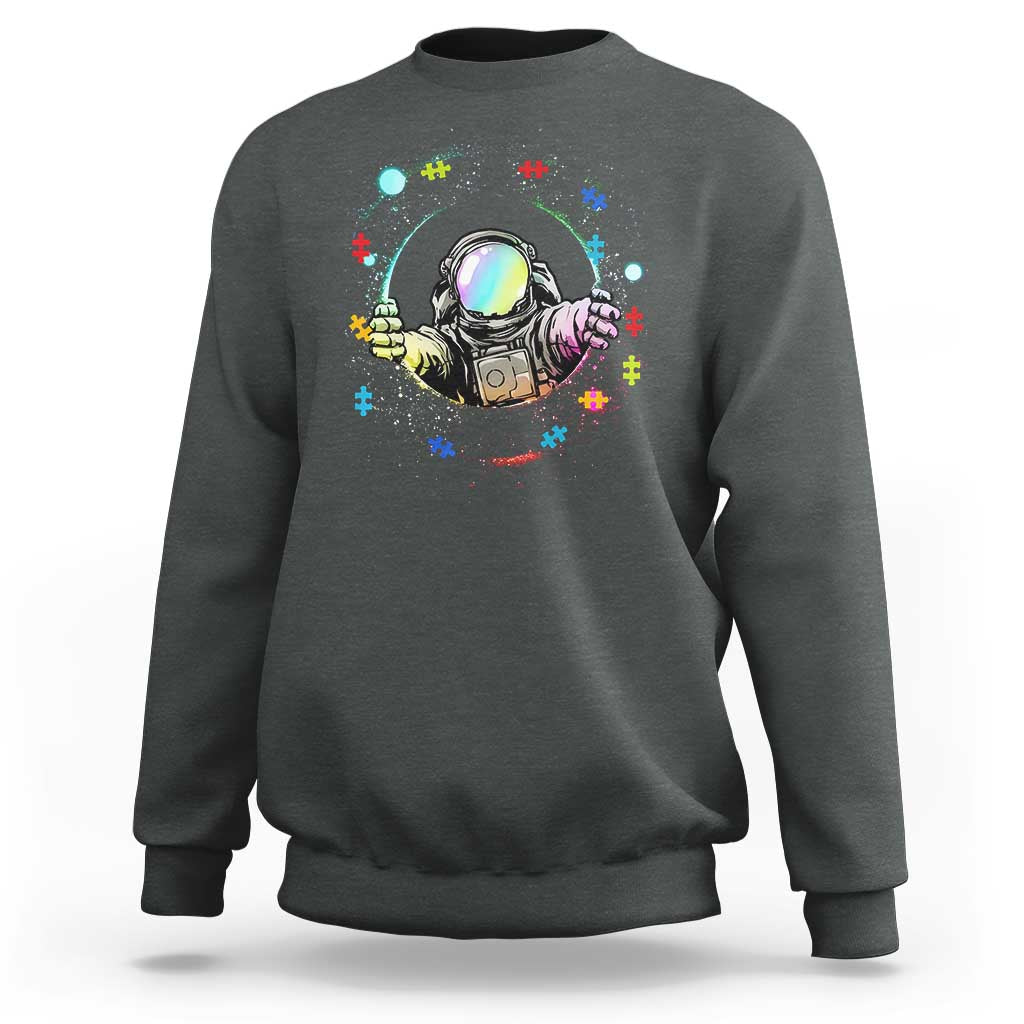 Astronaut Autism Awareness Sweatshirt Space Autistic Kids Sped Teacher