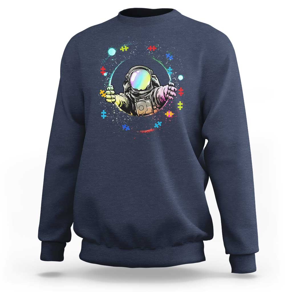 Astronaut Autism Awareness Sweatshirt Space Autistic Kids Sped Teacher
