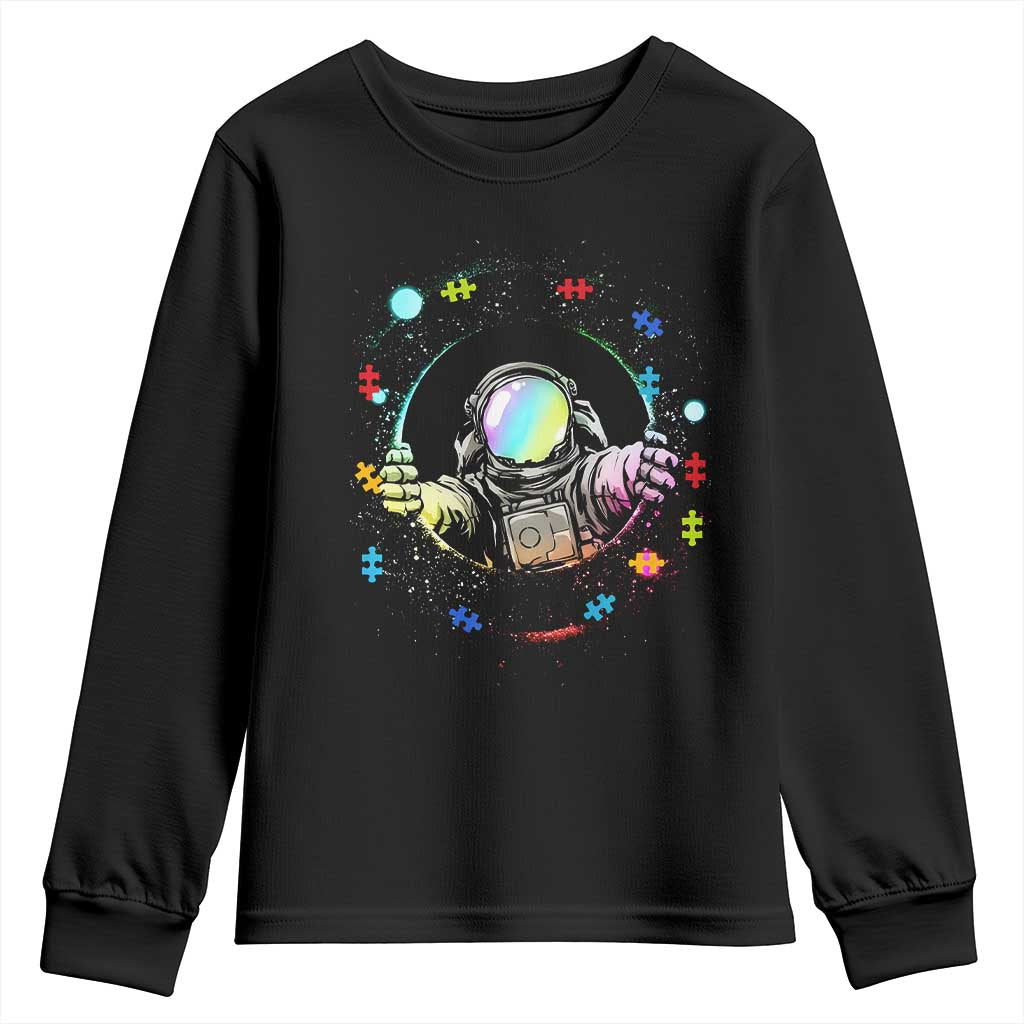 Astronaut Autism Awareness Youth Sweatshirt Space Autistic Kids Sped Teacher