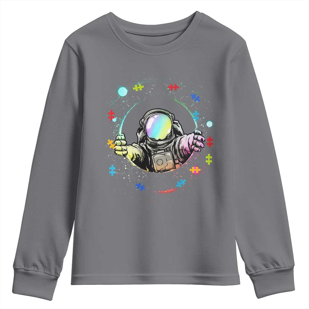 Astronaut Autism Awareness Youth Sweatshirt Space Autistic Kids Sped Teacher