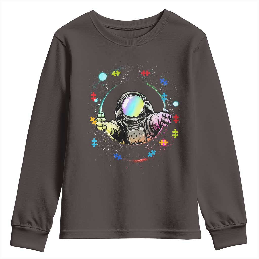 Astronaut Autism Awareness Youth Sweatshirt Space Autistic Kids Sped Teacher