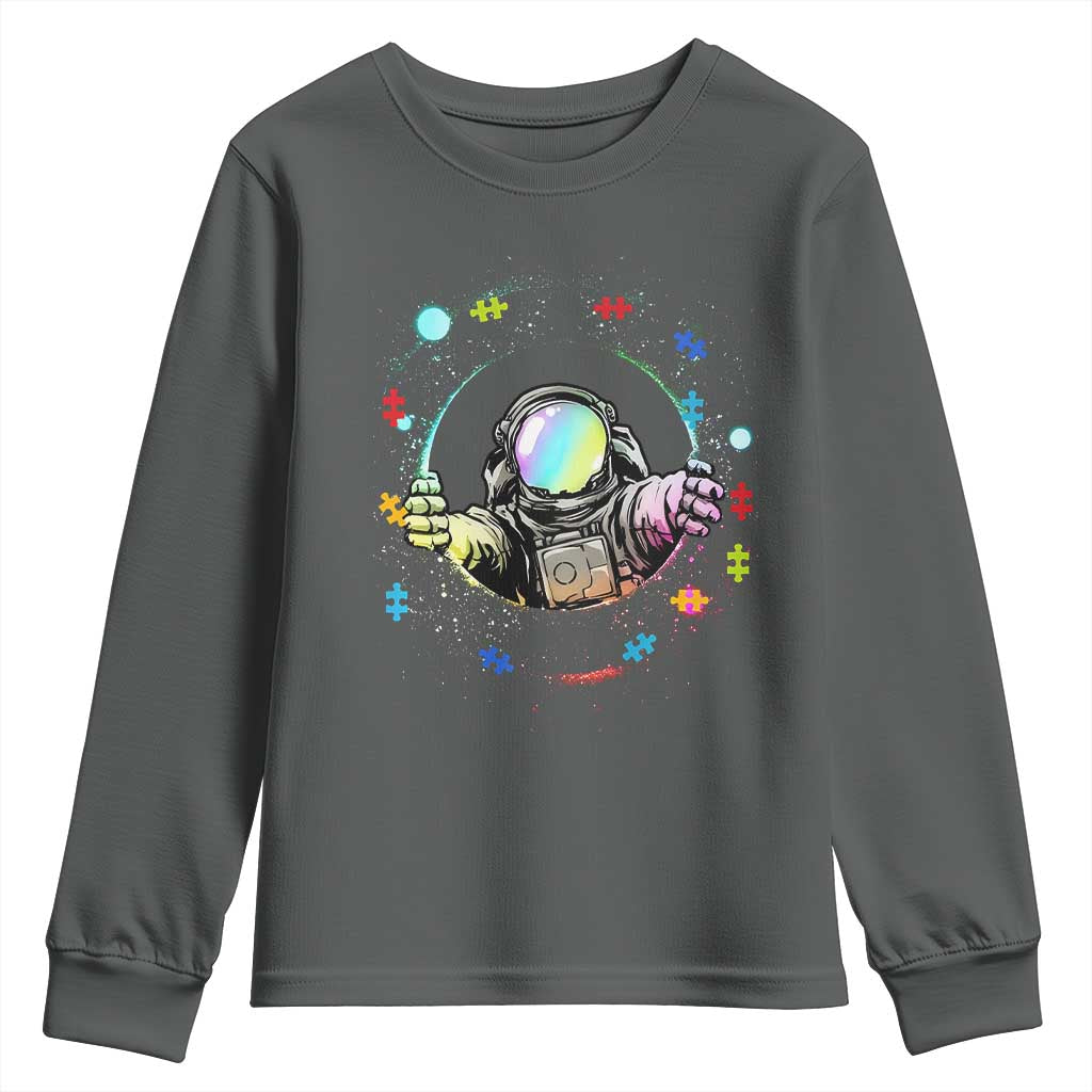 Astronaut Autism Awareness Youth Sweatshirt Space Autistic Kids Sped Teacher