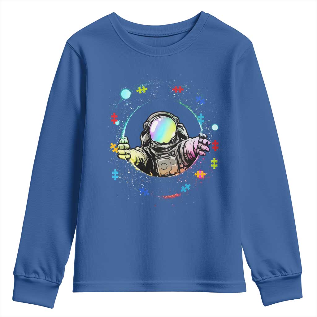 Astronaut Autism Awareness Youth Sweatshirt Space Autistic Kids Sped Teacher
