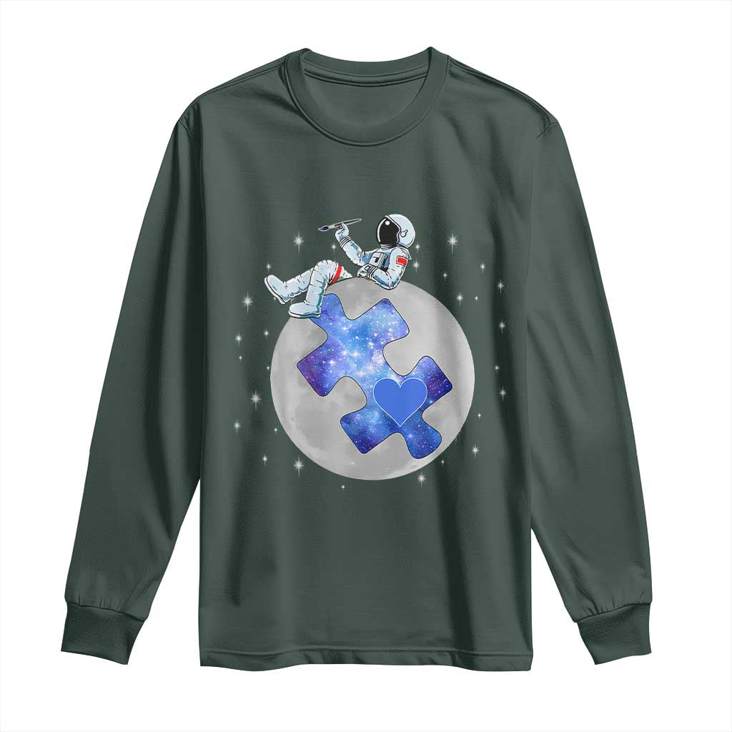 Autism Awareness Astronaut Long Sleeve Shirt Space Stars Autistic Kids Sped Teacher