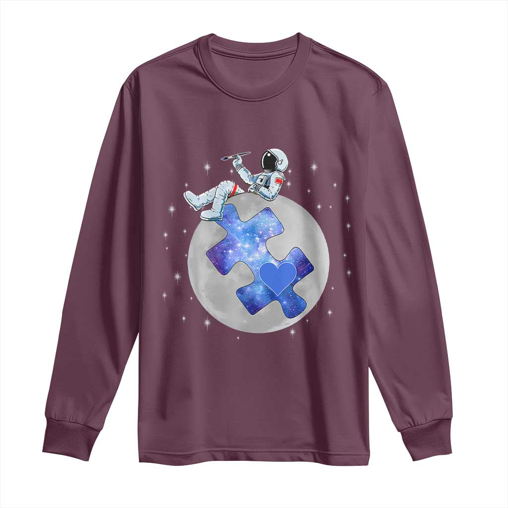 Autism Awareness Astronaut Long Sleeve Shirt Space Stars Autistic Kids Sped Teacher