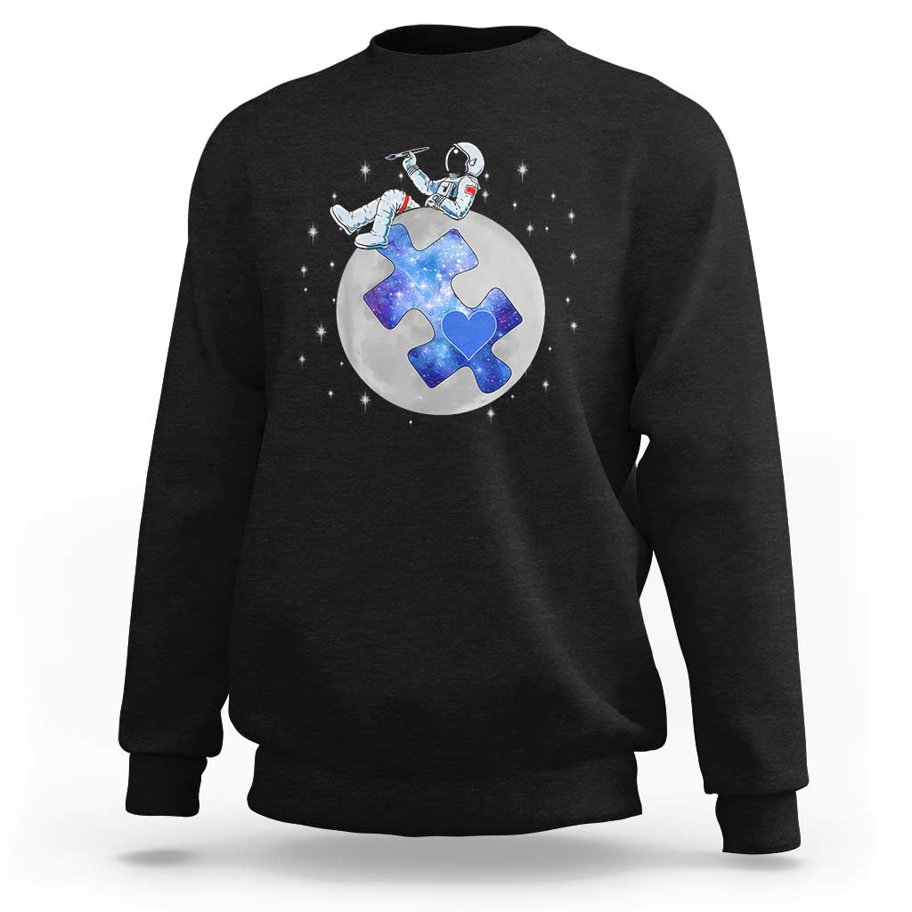 Autism Awareness Astronaut Sweatshirt Space Stars Autistic Kids Sped Teacher