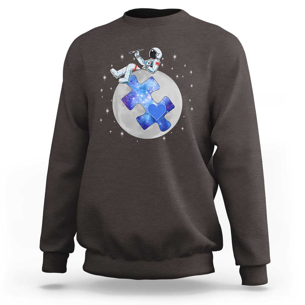 Autism Awareness Astronaut Sweatshirt Space Stars Autistic Kids Sped Teacher