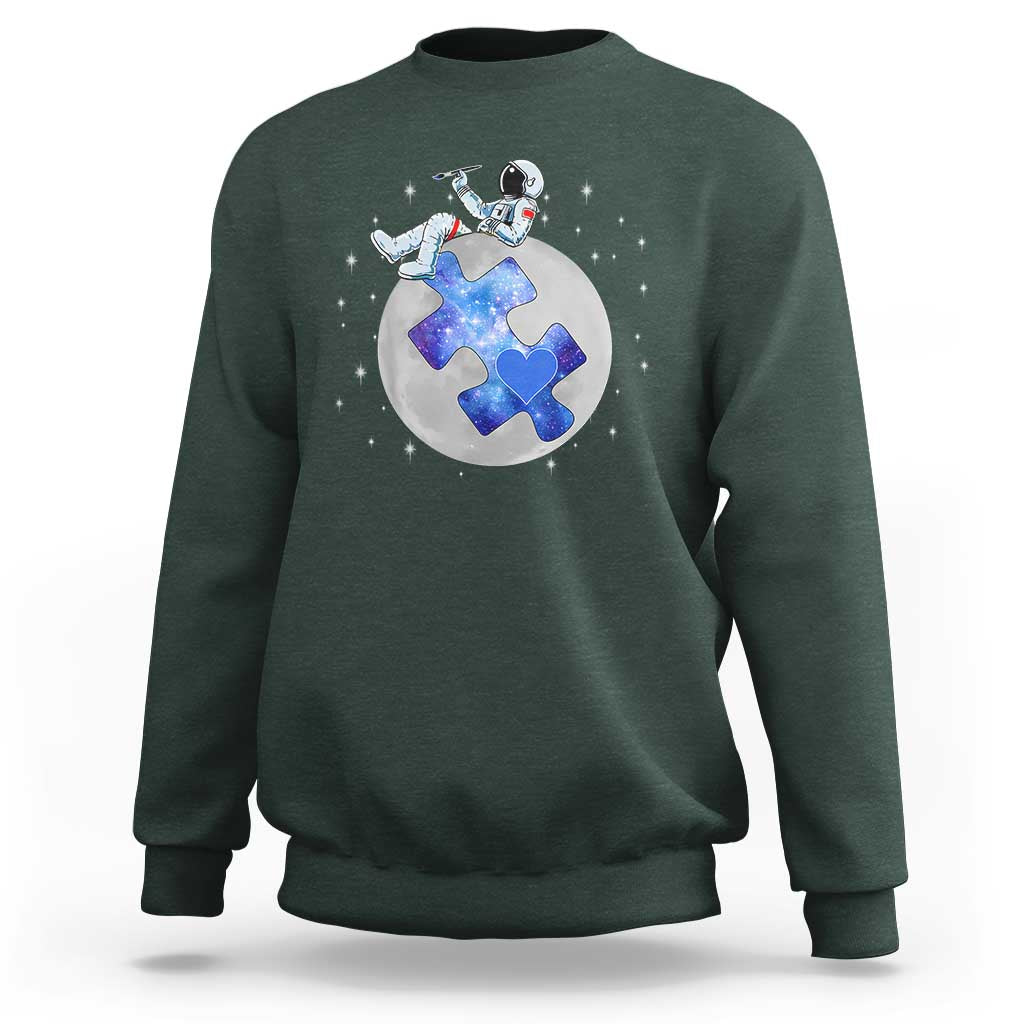 Autism Awareness Astronaut Sweatshirt Space Stars Autistic Kids Sped Teacher