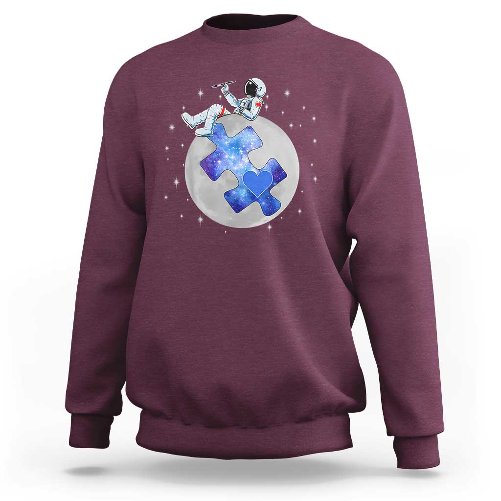 Autism Awareness Astronaut Sweatshirt Space Stars Autistic Kids Sped Teacher
