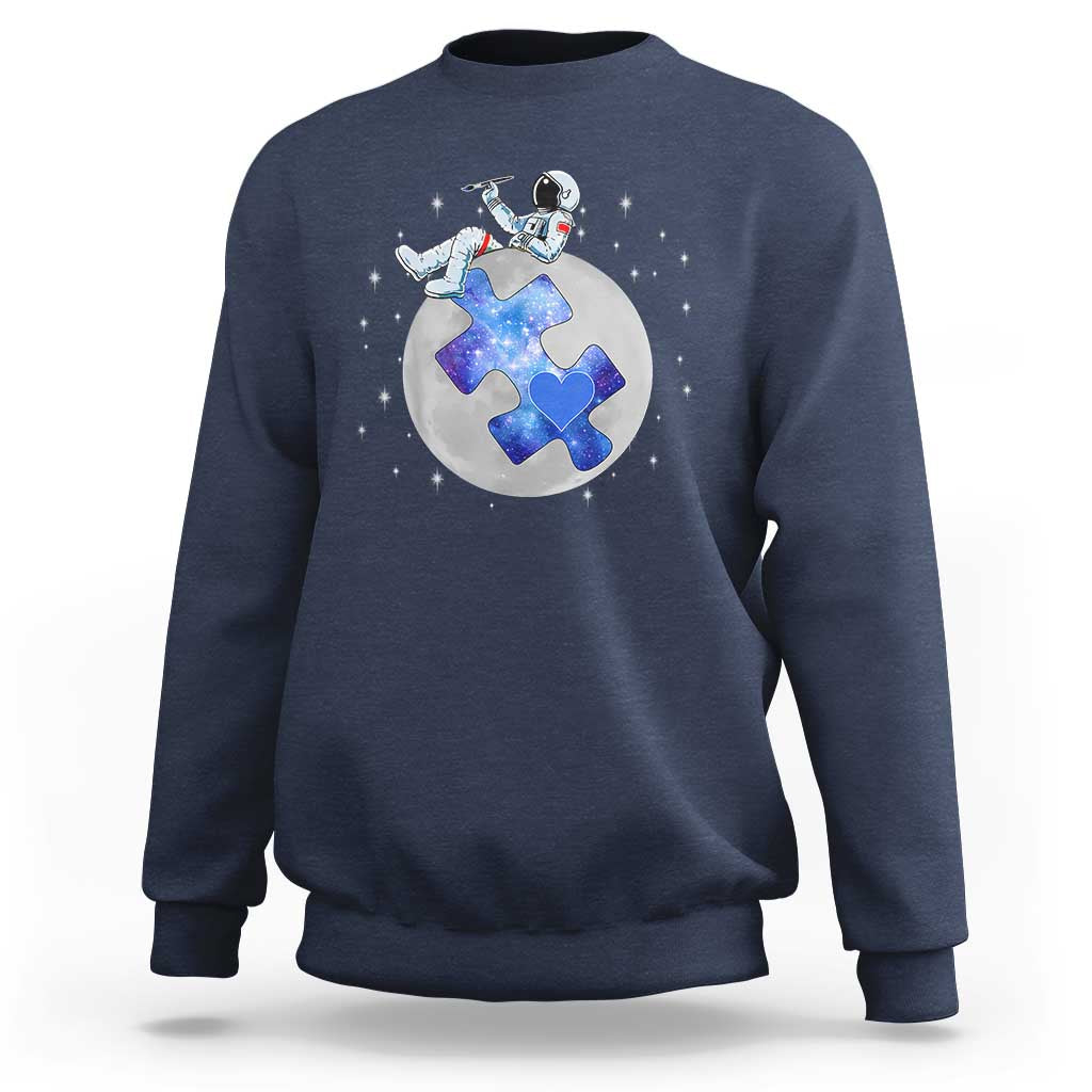 Autism Awareness Astronaut Sweatshirt Space Stars Autistic Kids Sped Teacher