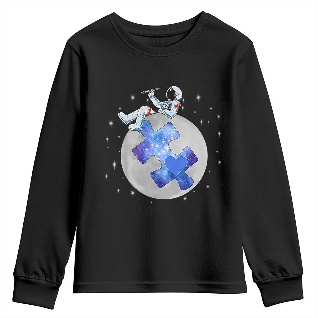 Autism Awareness Astronaut Youth Sweatshirt Space Stars Autistic Kids Sped Teacher